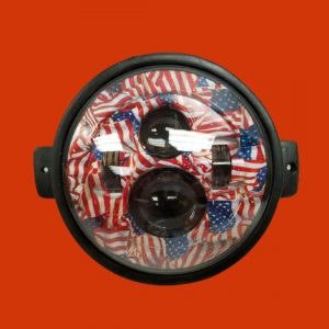 7″ Kawasaki Voyager & Vaquero DAYMAKER Replacement Headlight American Flags LED Light Projector HID Bulb